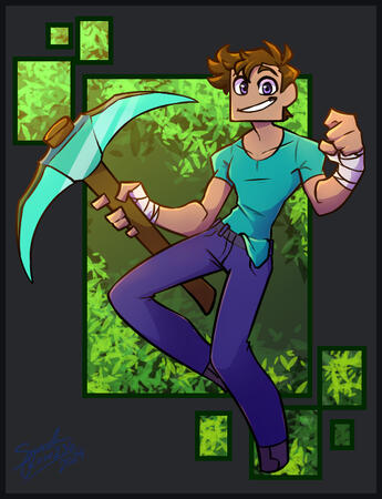 Fully shaded Minecraft style full-body with simple background